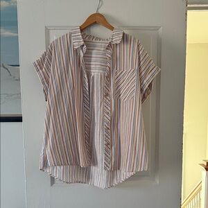 Anthropologie Multicolor Striped Button-Down Shirt